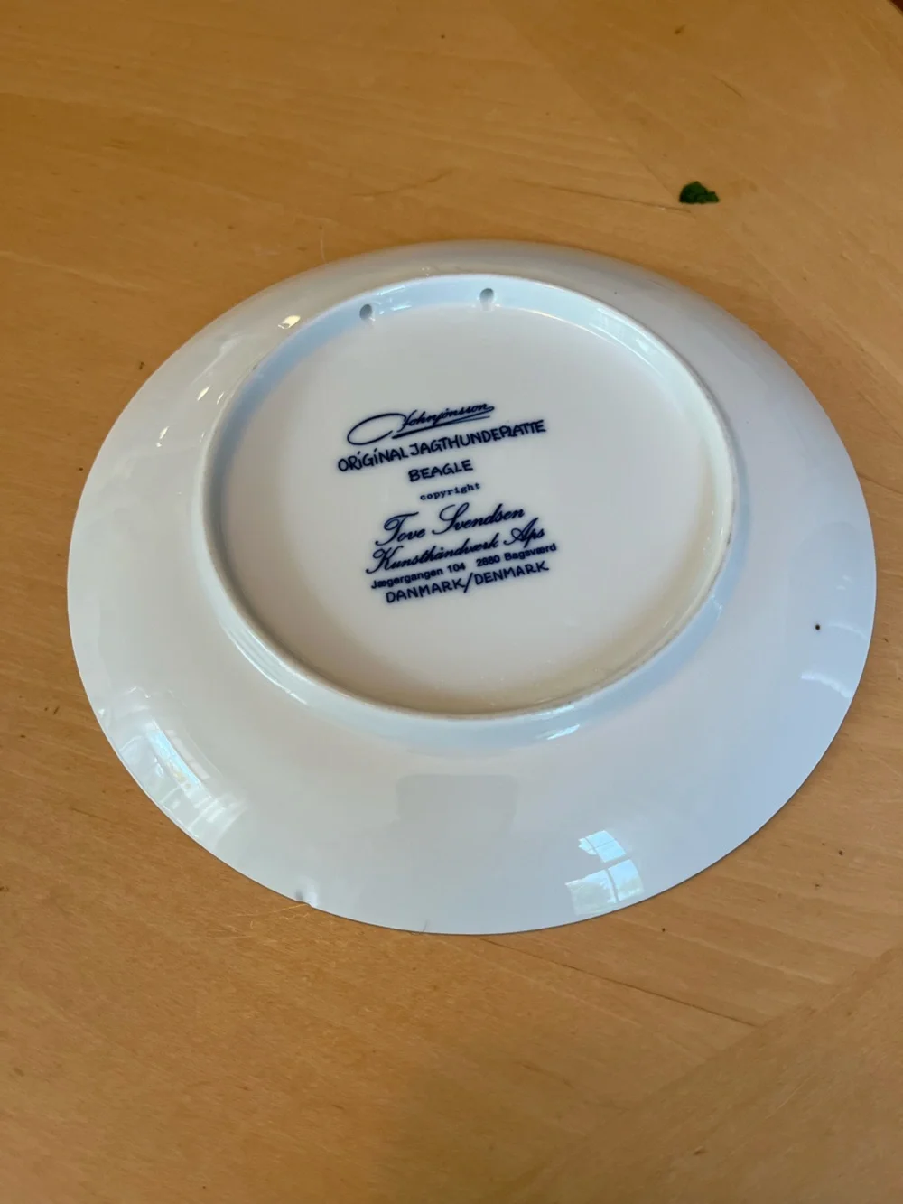 Vintage Delft Blue Beagle Plate Original Plate by Tove Svendsen Denmark
